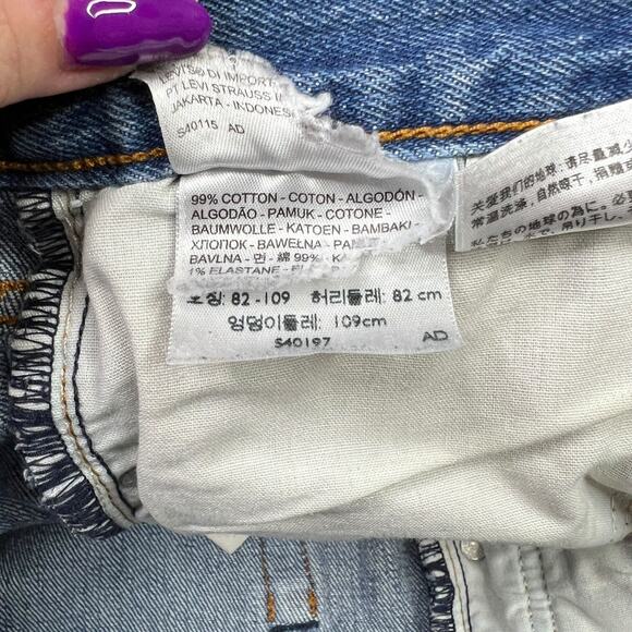 Levi’s High Rise Wedgie Fit Skinny Jeans Frayed Hem White Oak Cone Denim 32 - Picture 7 of 8